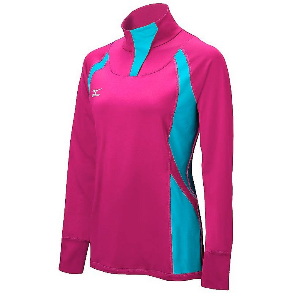 Mizuno Women's Nine Collection: Drive Half-Zip Jacket Pink/Blue (440423-URX)